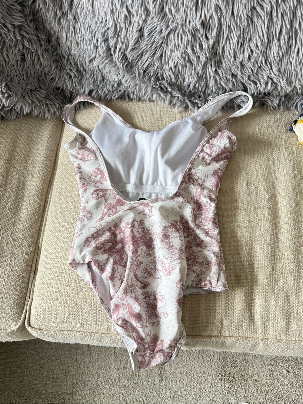 Dior One-Piece Bodysuit in Pink and White Toile - Picture 4 of 7